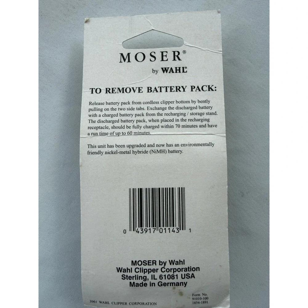 Moser by Wahl NiMH Battery Pack 0114-300 for ARCO ARCO SE GENIO PLUS Clippers